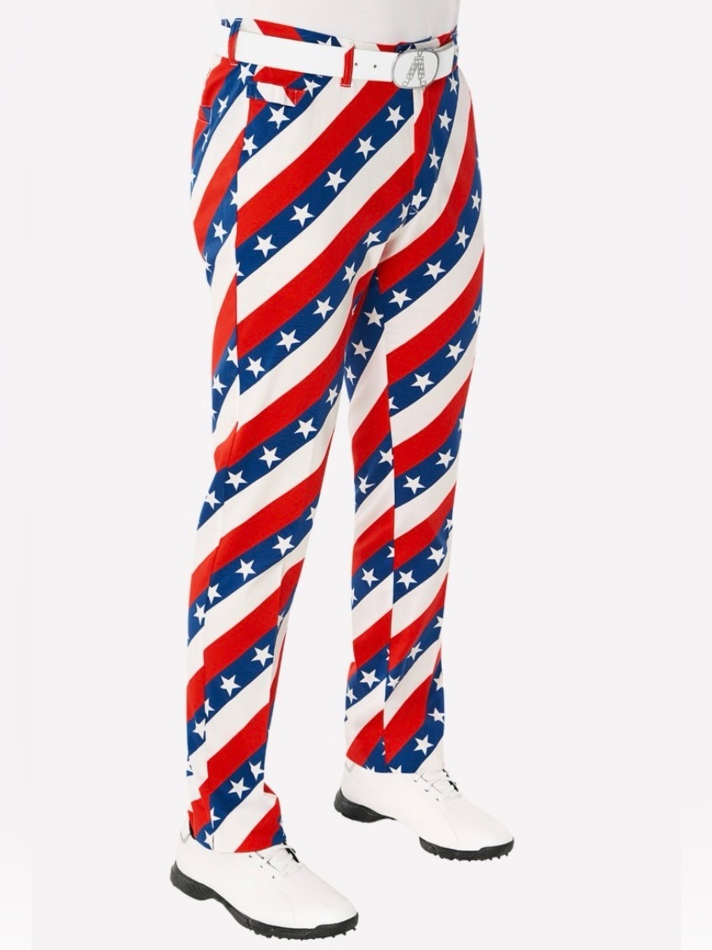 ROYAL & AWESOME Golf Pants | Pars & Stripes | Red White & Blue | Size 36/34
